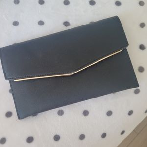 Black Clutch with Gold Hardware
